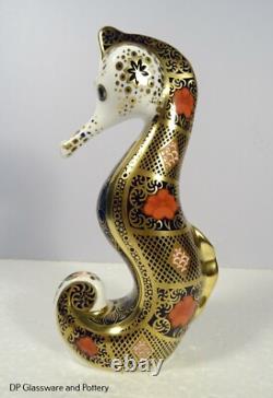 Royal Crown Derby OLD IMARI SOLID GOLD BAND SEAHORSE paperweight
