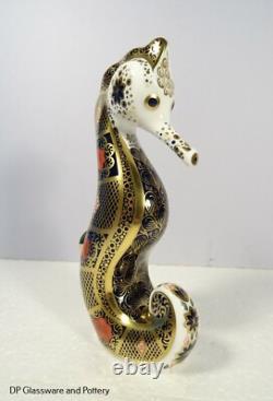 Royal Crown Derby OLD IMARI SOLID GOLD BAND SEAHORSE paperweight