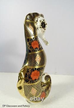 Royal Crown Derby OLD IMARI SOLID GOLD BAND SEAHORSE paperweight