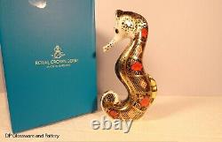 Royal Crown Derby OLD IMARI SOLID GOLD BAND SEAHORSE paperweight RRP £295