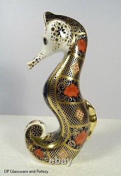 Royal Crown Derby OLD IMARI SOLID GOLD BAND SEAHORSE paperweight RRP £295