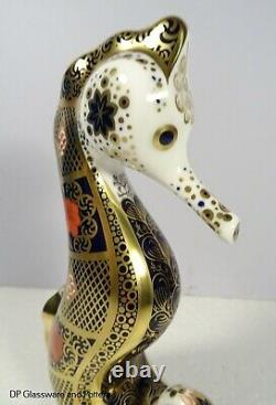 Royal Crown Derby OLD IMARI SOLID GOLD BAND SEAHORSE paperweight RRP £295