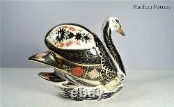 Royal Crown Derby OLD IMARI SOLID GOLD BAND SWAN paperweight RRP £655