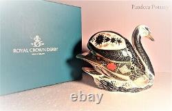 Royal Crown Derby OLD IMARI SOLID GOLD BAND SWAN paperweight RRP £725