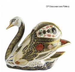 Royal Crown Derby OLD IMARI SOLID GOLD BAND SWAN paperweight RRP £790