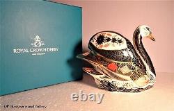 Royal Crown Derby OLD IMARI SOLID GOLD BAND SWAN paperweight RRP £790
