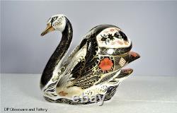 Royal Crown Derby OLD IMARI SOLID GOLD BAND SWAN paperweight RRP £790
