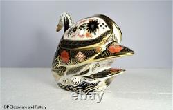 Royal Crown Derby OLD IMARI SOLID GOLD BAND SWAN paperweight RRP £790