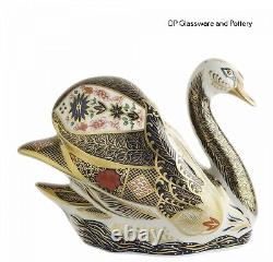 Royal Crown Derby OLD IMARI SOLID GOLD BAND SWAN paperweight RRP £790
