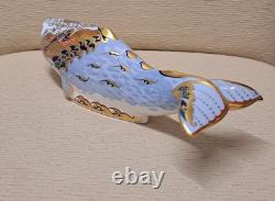 Royal Crown Derby Oceanic Whale. Gold Stopper. Incredible Evocative Decoration