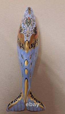 Royal Crown Derby Oceanic Whale. Gold Stopper. Incredible Evocative Decoration