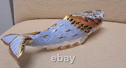 Royal Crown Derby Oceanic Whale. Gold Stopper. Incredible Evocative Decoration