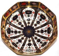 Royal Crown Derby Old Imari 1128 Solid Gold Band 8½ Medium Octagonal Bowl