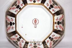 Royal Crown Derby Old Imari 1128 Solid Gold Band 8½ Medium Octagonal Bowl