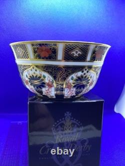 Royal Crown Derby Old Imari 1128 Sugar Bowl. Cypher 1976. 6cm High 12cm across