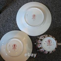 Royal Crown Derby Old Imari 1128 Tea Cup, Saucer & Plate Trio