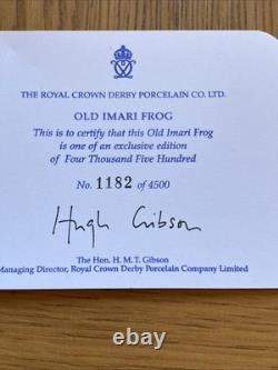 Royal Crown Derby Old Imari Frog Ltd Edition Signed Boxed Certified Boxed 1997