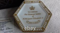 Royal Crown Derby Old Imari Hexagonal Box Queen Elizabeth Ii, Diamond Jubilee