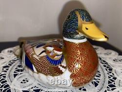 Royal Crown Derby Old Imari Paperweight Mallard Duck. Fine Bone China Ornament