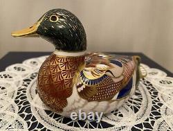 Royal Crown Derby Old Imari Paperweight Mallard Duck. Fine Bone China Ornament