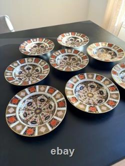 Royal Crown Derby Old Imari Pattern 1128 Rimmed Soup Bowl