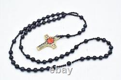 Royal Crown Derby Old Imari Rosary Cross & Navy Beads. 1st Quality # 4