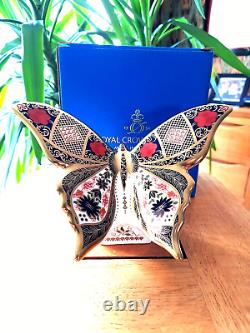 Royal Crown Derby Old Imari Sgb Butterfly Mint In Box
