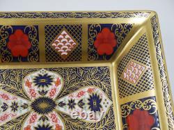 Royal Crown Derby Old Imari Sgb Solid Gold Band Rectangular Dish 50 Year Anniv