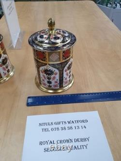 Royal Crown Derby Old Imari Solid Gold Band 2nd Quality STORAGE JAR MEDIUM