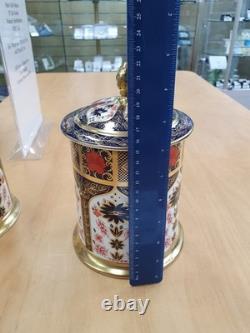 Royal Crown Derby Old Imari Solid Gold Band 2nd Quality STORAGE JAR MEDIUM