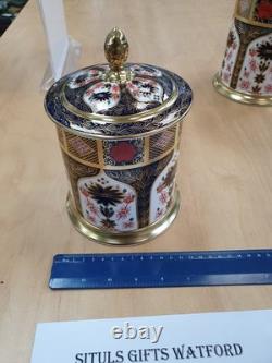Royal Crown Derby Old Imari Solid Gold Band 2nd Quality STORAGE JAR SMALL 35oz