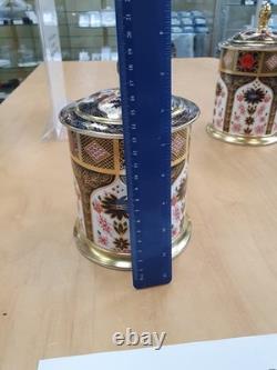 Royal Crown Derby Old Imari Solid Gold Band 2nd Quality STORAGE JAR SMALL 35oz