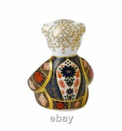 Royal Crown Derby Old Imari Solid Gold Band Bear Paperweight 1st Quality