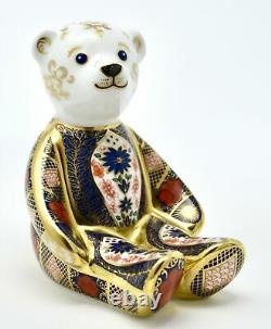 Royal Crown Derby Old Imari Solid Gold Band Bear Paperweight New'1st