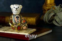 Royal Crown Derby Old Imari Solid Gold Band Bear Paperweight New 1st Quality