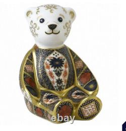 Royal Crown Derby Old Imari Solid Gold Band Bear Paperweight New 1st Quality