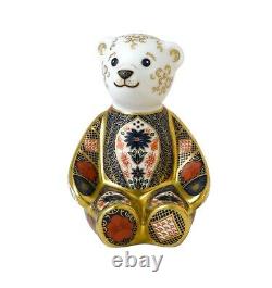 Royal Crown Derby Old Imari Solid Gold Band Bear Paperweight New 1st Quality