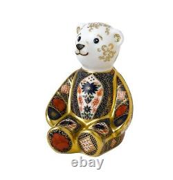 Royal Crown Derby Old Imari Solid Gold Band Bear Paperweight New 1st Quality