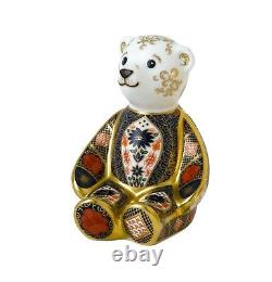 Royal Crown Derby Old Imari Solid Gold Band Bear Paperweight New 1st Quality