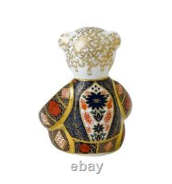 Royal Crown Derby Old Imari Solid Gold Band Bear Paperweight New 1st Quality