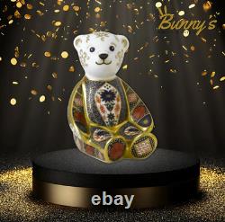 Royal Crown Derby Old Imari Solid Gold Band Bear paperweight 1st Quality