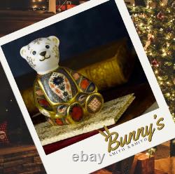 Royal Crown Derby Old Imari Solid Gold Band Bear paperweight 1st Quality