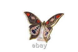 Royal Crown Derby Old Imari Solid Gold Band Butterfly 10cm high 1st Quality
