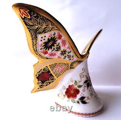 Royal Crown Derby Old Imari Solid Gold Band Butterfly Paperweight Boxed 1st