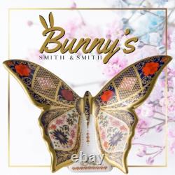 Royal Crown Derby Old Imari Solid Gold Band Butterfly paperweight 1st Quality