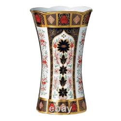 Royal Crown Derby Old Imari Solid Gold Band Column Vase 30cm high 1st Quality