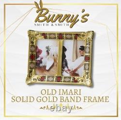 Royal Crown Derby Old Imari Solid Gold Band Double Photo Frame 1st Quality