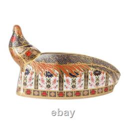 Royal Crown Derby Old Imari Solid Gold Band Golden Pheasant Paperweight Limite
