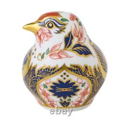 Royal Crown Derby Old Imari Solid Gold Band Goldfinch paperweight 1st Quality #4