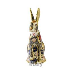 Royal Crown Derby Old Imari Solid Gold Band Hare Paperweight New 1st Quality